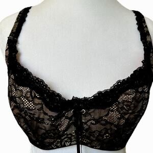 VTG Black Lace Bra 36DDD Sexy Witchygoth Goth Vamp Steampunk 90s Y2K Fredricks